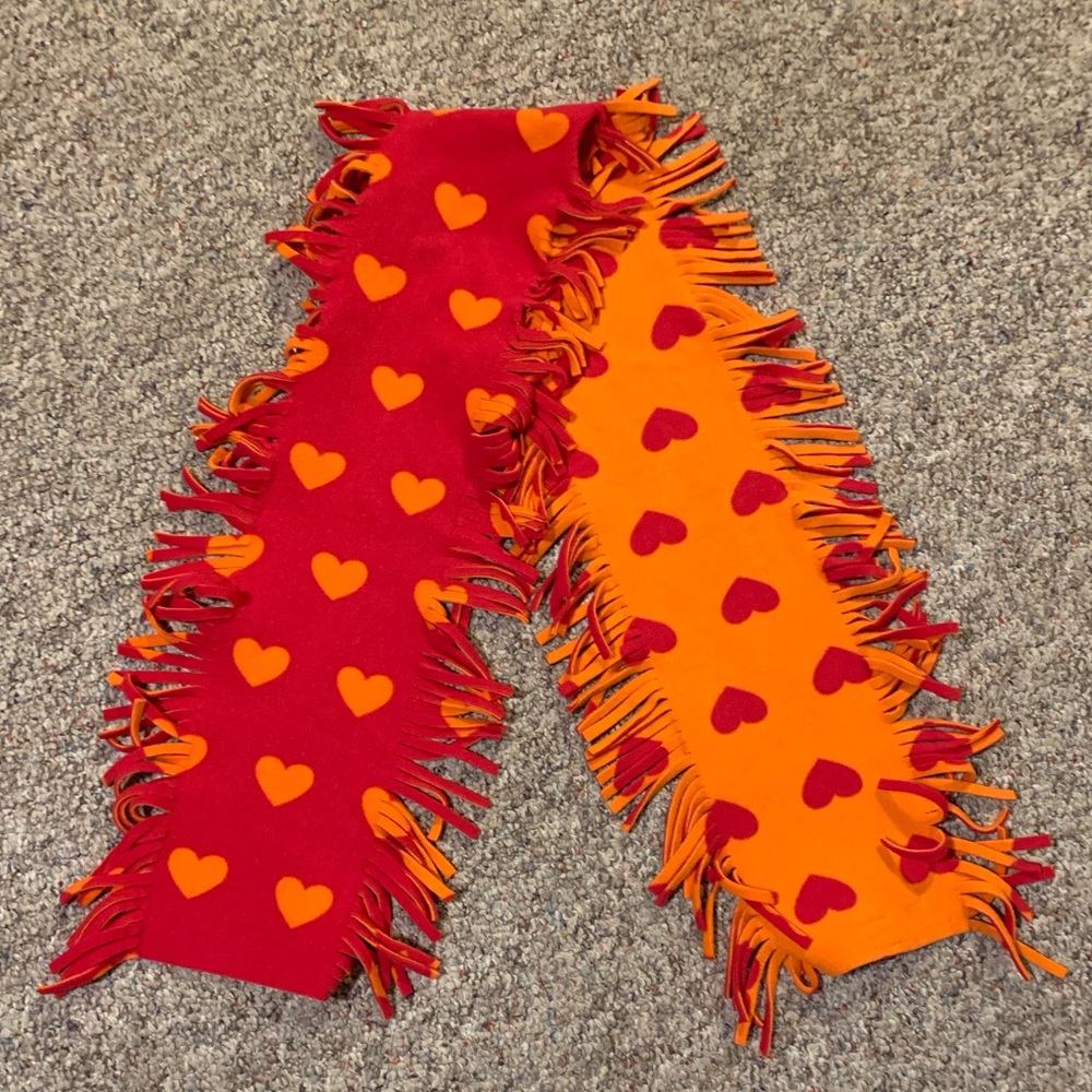 Girls orange & pink fleece fringed GAPkids scarf